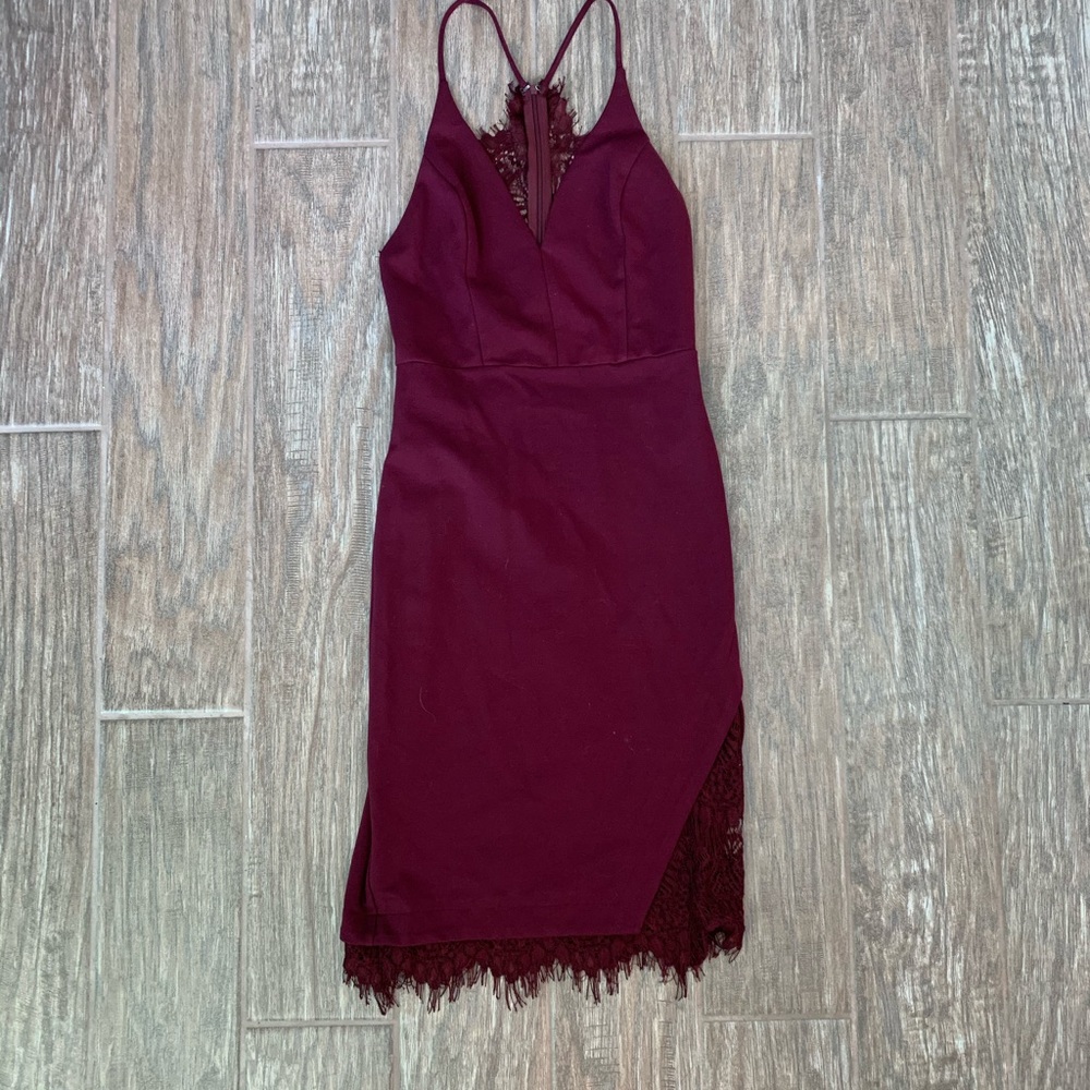 ASTR Lace Back Midi Dress